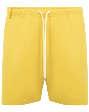 AURALEE Elastic-Waist Deck Shorts - Yellow
