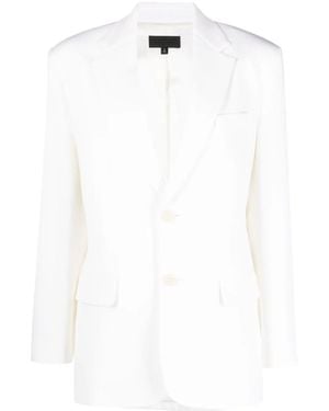 Nili Lotan Shoulder-Pads Single-Breasted Blazer - White