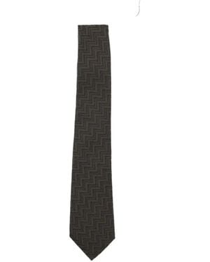 Giorgio Armani Chevron-Pattern Tie - White