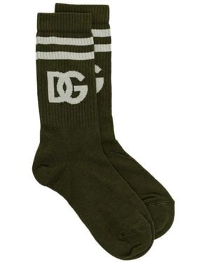 Dolce & Gabbana Katoenen Sokken Met Dg-Logo En Jacquard - Groen