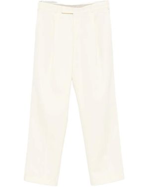PT Torino Pantalones de lana con pinzas - Blanco