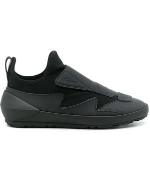 Ferragamo Ferragamo Leather Sock Style Trainers - Black