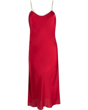 Ba&sh Bead-embellished Slip Midi Dress - Red
