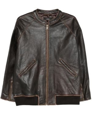 Arma Azzura Leather Bomber Jacket - Grey