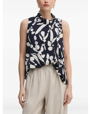 Joseph Ribkoff Abstract-pattern halterneck blouse - Blau