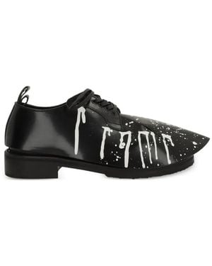 Comme des Garçons Derbies X Kids Love Gaite À Effet Taches De Peinture Et Empiècement Amovible - Black