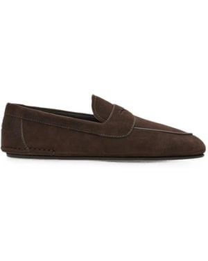 Ferragamo Suede Loafers - White