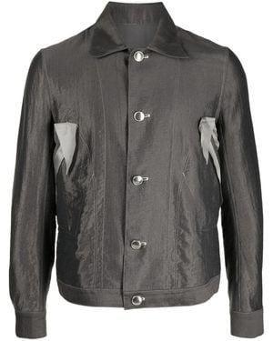 Sulvam Button-Up Long-Sleeved Shirt - Grey