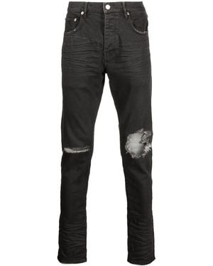 Purple Brand Ripped-Detail Slim-Fit Jeans - Grey