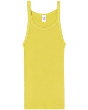 RE/DONE Fine-Rib Cotton Tank Top - Yellow