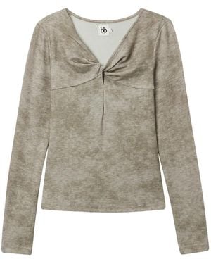 B+ AB Knot-Detail Long-Sleeve Top - Natural