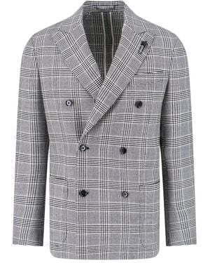 Lardini Double-Breasted Blazer - Grey
