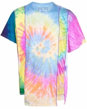 Needles Tie Dye-Print Paneled T-Shirt - Yellow