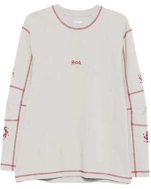 ROA Stitch-Detail Long-Sleeve T-Shirt - White
