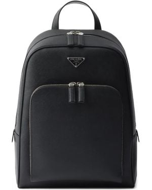 Prada Saffiano Leather Compact Backpack - Black