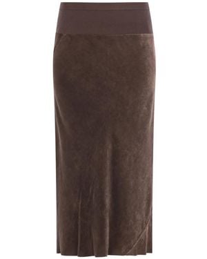 Rick Owens Ruched Paneled Skirt - Brown