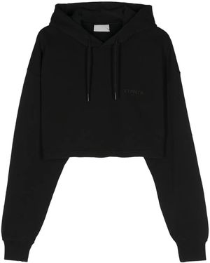 VTMNTS Cropped Hoodie Met Geborduurd Logo - Zwart