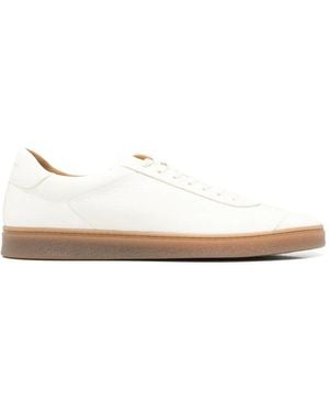 Henderson Grained Leather Trainers - White