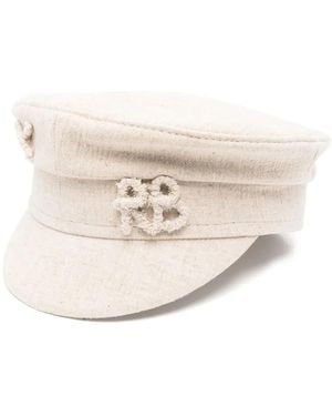 Ruslan Baginskiy Logo-Appliqué Baker Boy Hat - Natural