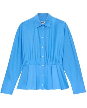 MSGM Gathered Shirt - Blue