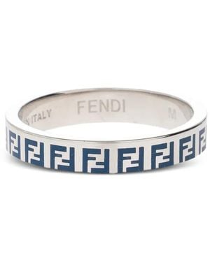 Fendi Anillo Con Motivo Del Logo - Blanco