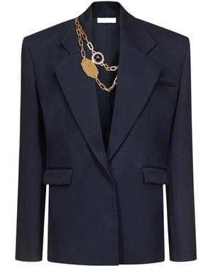 Area Blazer con detalle de cadena - Azul