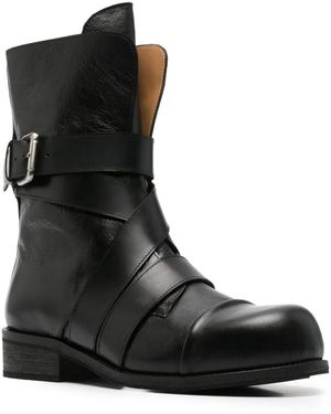 Egonlab Spike Leather Boots in Black for Men | Lyst