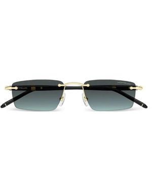 Montblanc Rectangle-Frame Rimless Sunglasses - Metallic