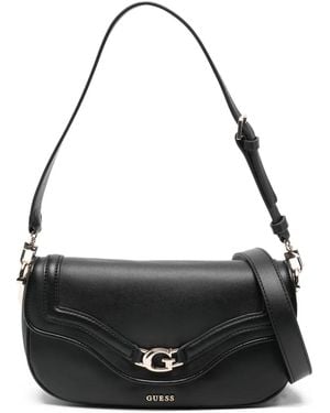 Guess Dea Logo-Plaque Shoulder Bag - Black