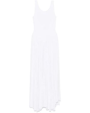 Pink Open-Back Maxi Dress - White