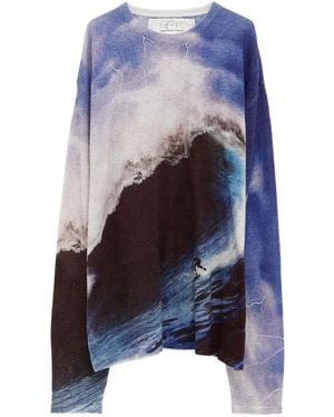 ERL Wave-Jacquard Jumper - Blue