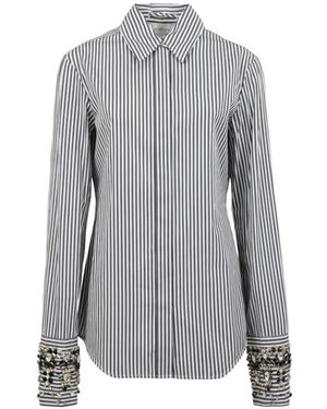 Sportmax Striped Embellished Shirt - Grey