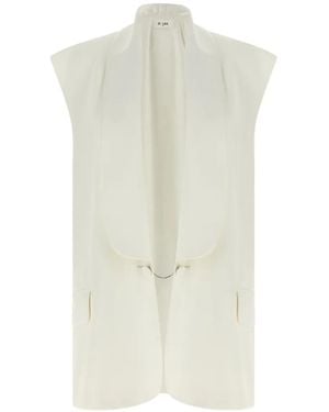 DI.LA3 PARI' Shawl-Collar Vest - White