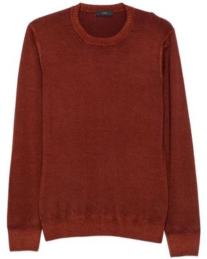 Fay Round-Neck Jumper - Red