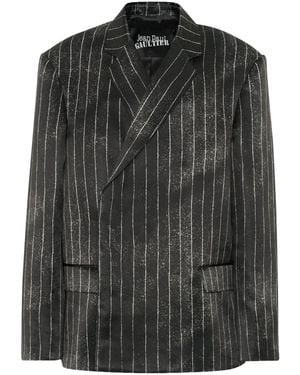 Jean Paul Gaultier Pinstripe-Pattern Jacket - Black