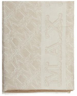 Max Mara Jacquard Logo Scarf - Natural