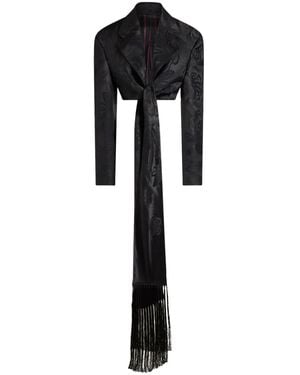 Etro Jacquard Cropped Jacket - Black