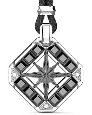 Zancan Sterlinge Zilveren Halsketting Met Sterpatroon En Diamant - Metallic