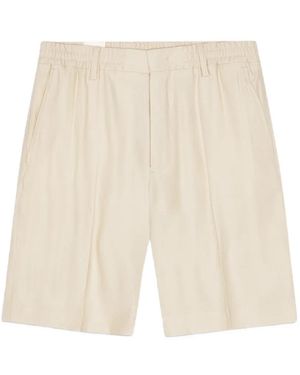 NN07 Elasticated Pleated-Front Shorts - Natural