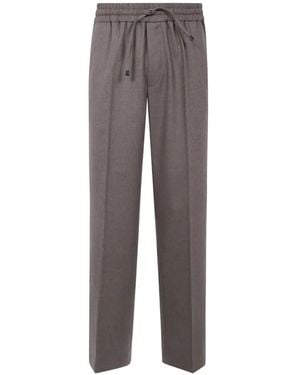 Drole de Monsieur Wide-Leg Drawstring Trousers - Grey