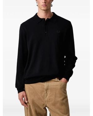 Fred Perry Long-Sleeve Polo Shirt - Black