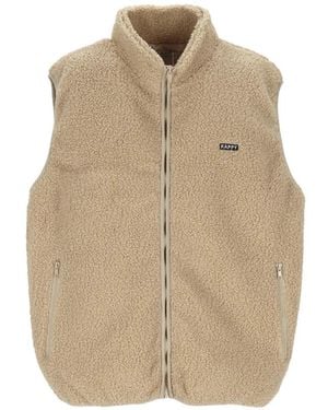 Kappy Fleece-Texture Gilet - Natural