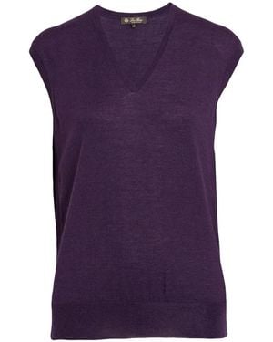 Loro Piana V-Neck Vest - Purple