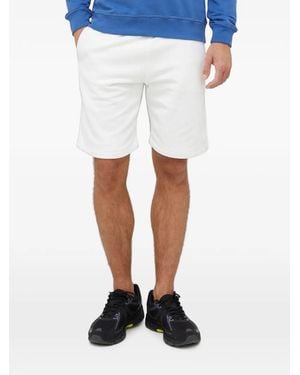 Guess Logo-Patch Track Shorts - White