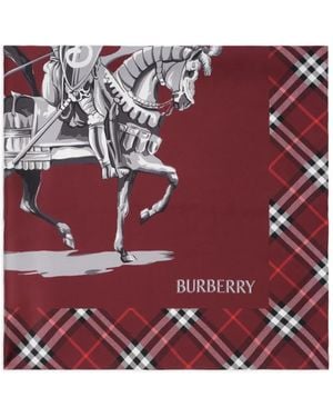 Burberry Archive Knight Silk Scarf - Red