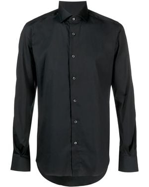 Xacus Pointed Collar Slim-Fit Shirt - Black