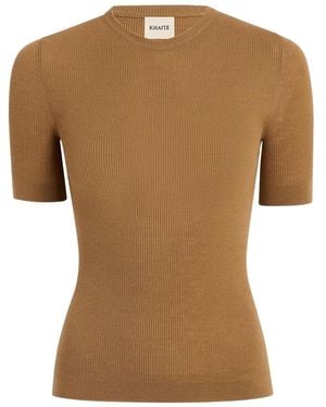 KHAITE Celina Ribbed T-shirt - ブラウン