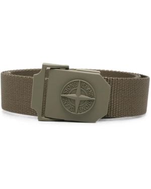 Stone Island Logo-Plaque Belt - Green