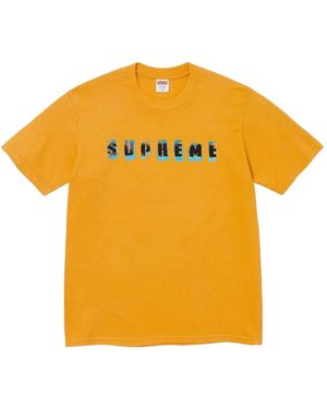 Supreme Stencil Printed T-Shirt - Yellow