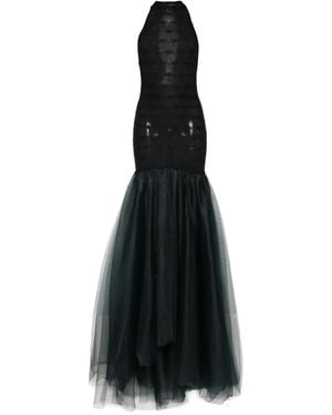 Atu Body Couture Halterneck Tulle Dress - Black